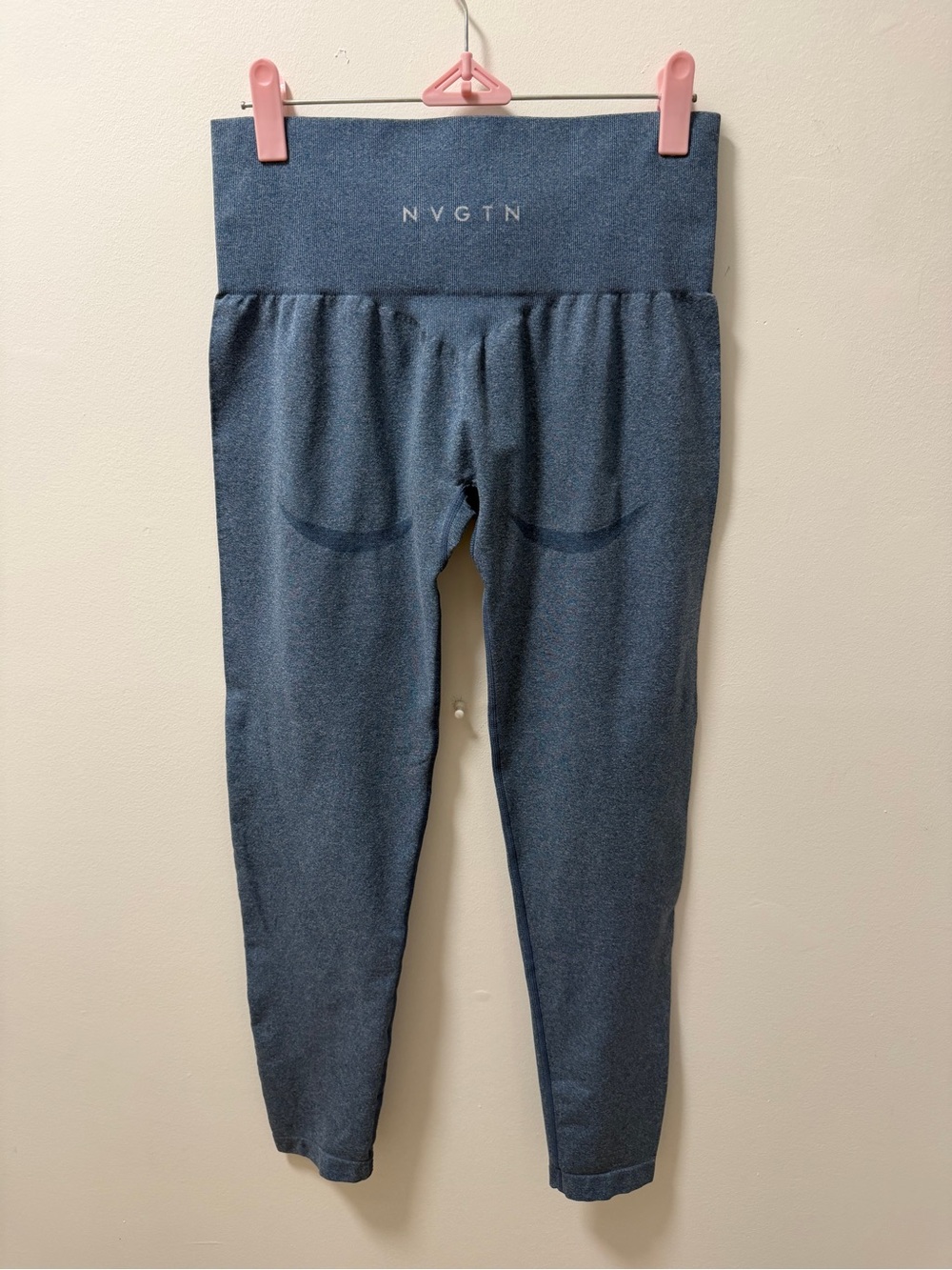NVGTN Slate Blue Contour Seamless Leggings Size L High Rise